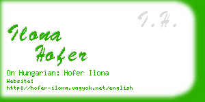 ilona hofer business card